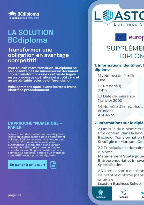 guide Supplément au diplôme page 2