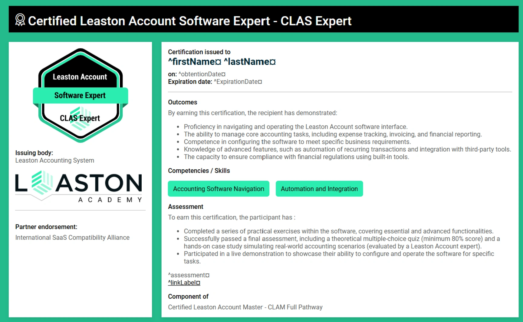 Free, editable, and printable Modern green hexagonal badge accounting software micro-credential template