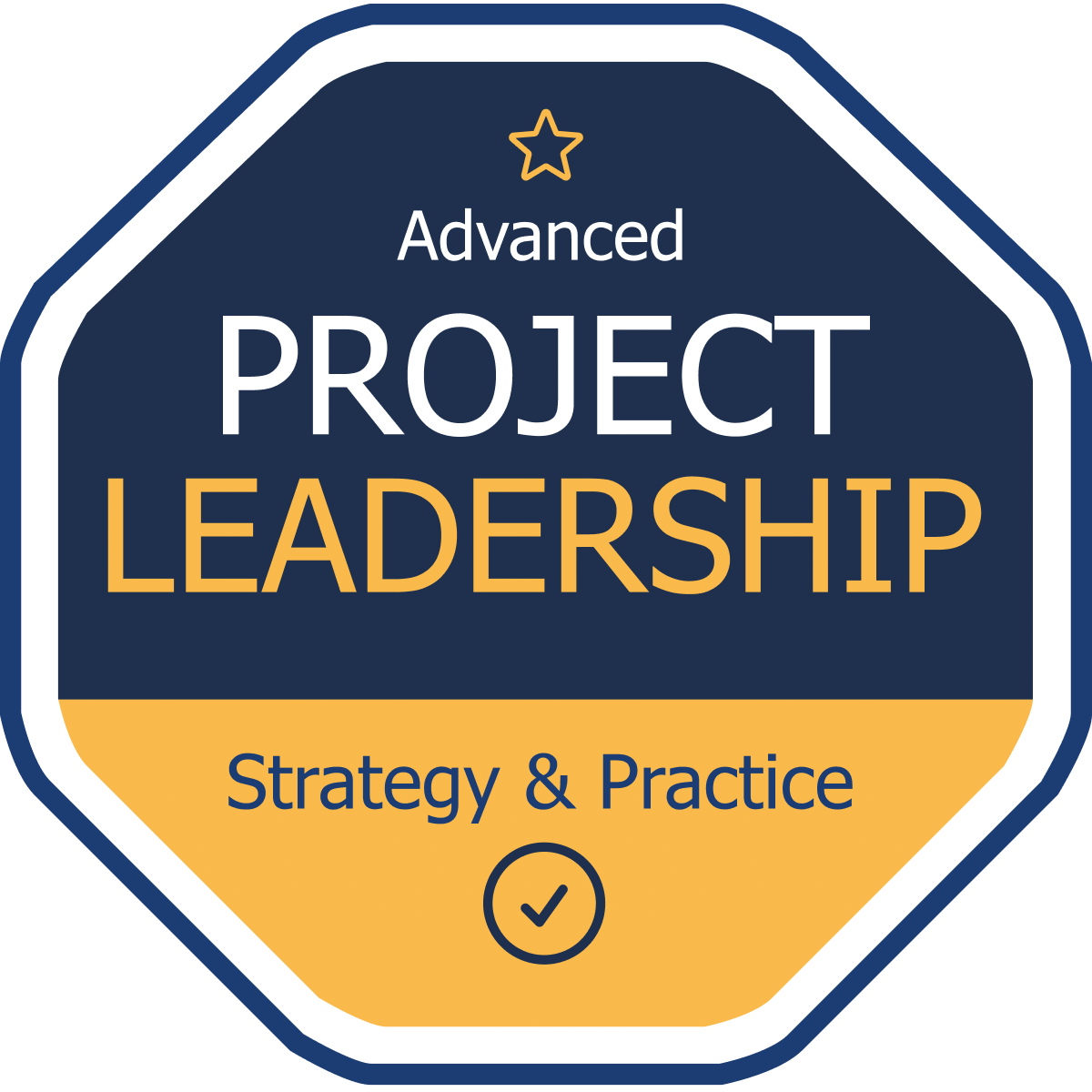 Free, editable, and printable Blue and gold octagonal project leadership badge template