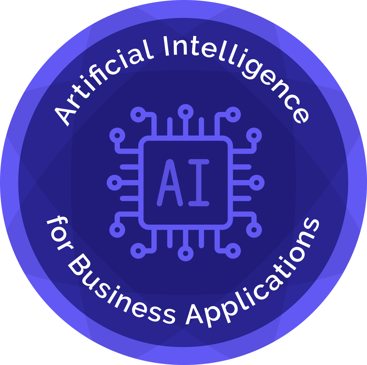 Free, editable, and printable Dark purple circular artificial intelligence badge template