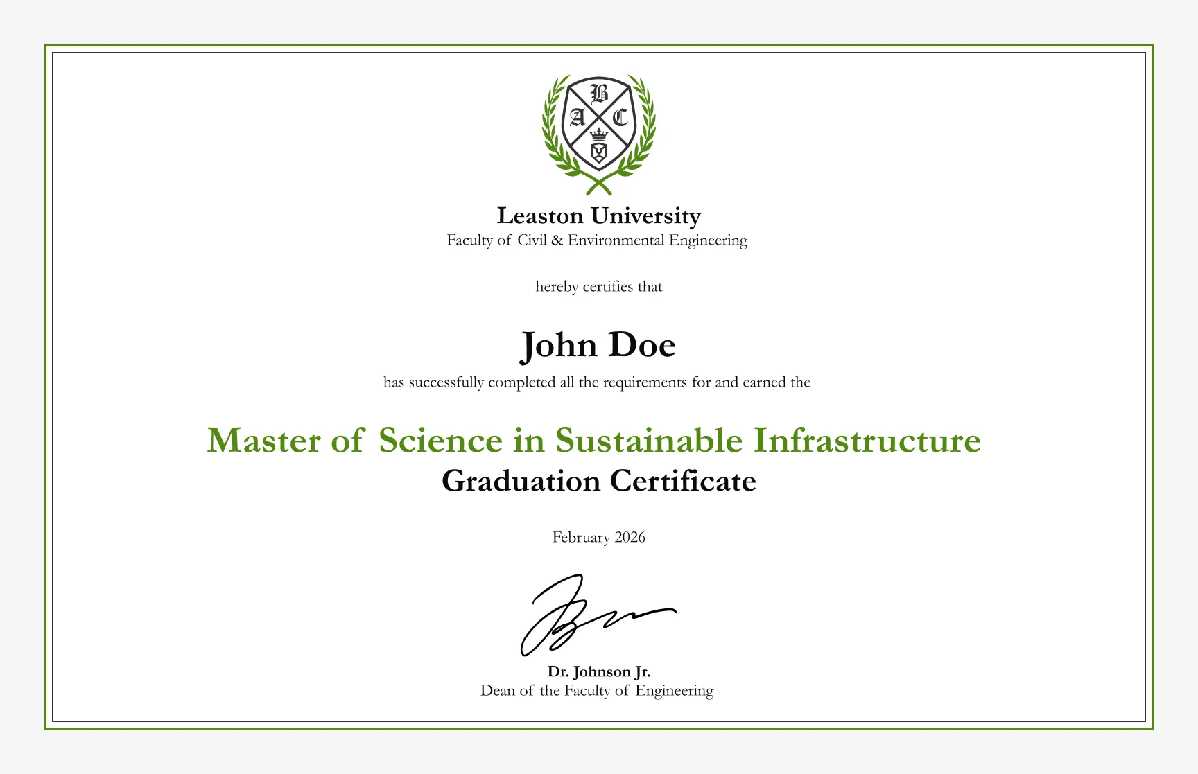 Free, editable, and printable Classical university graduation certificate template
