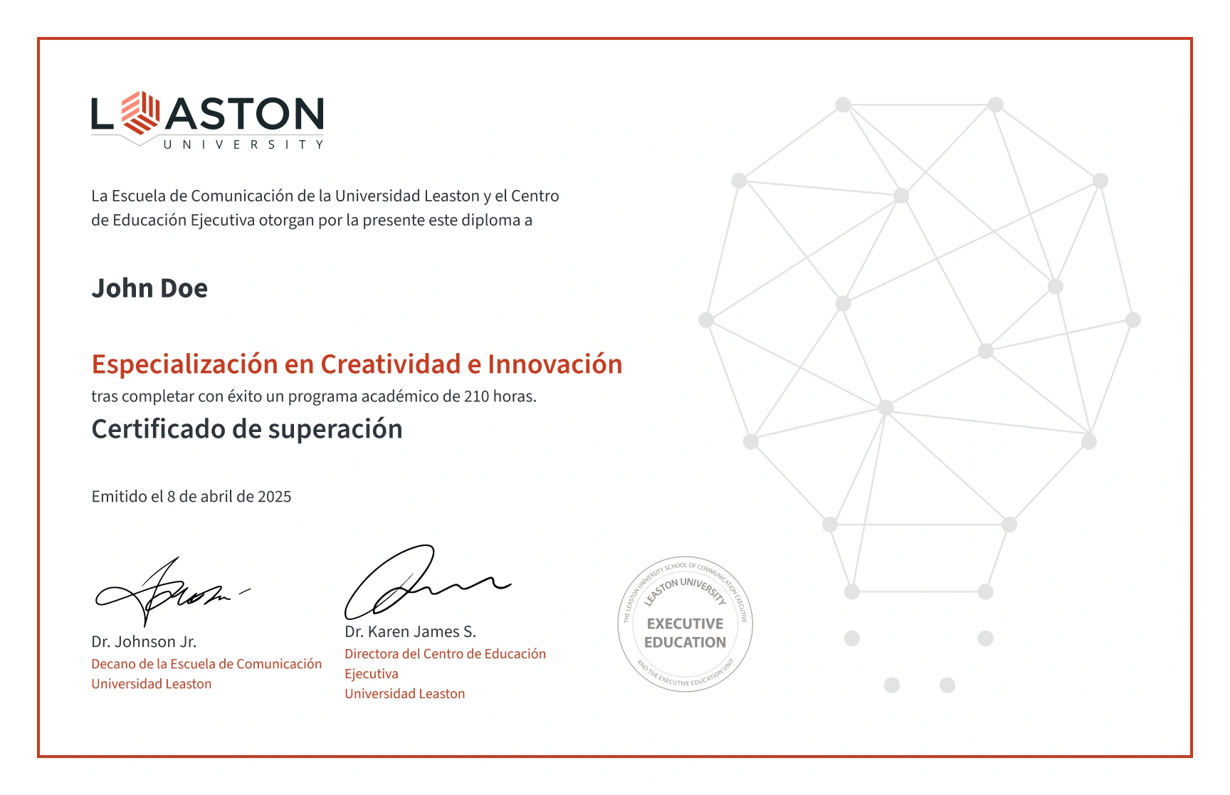 Plantilla de certificado de superación de red de bombilla geométrica gratis, editable e imprimible