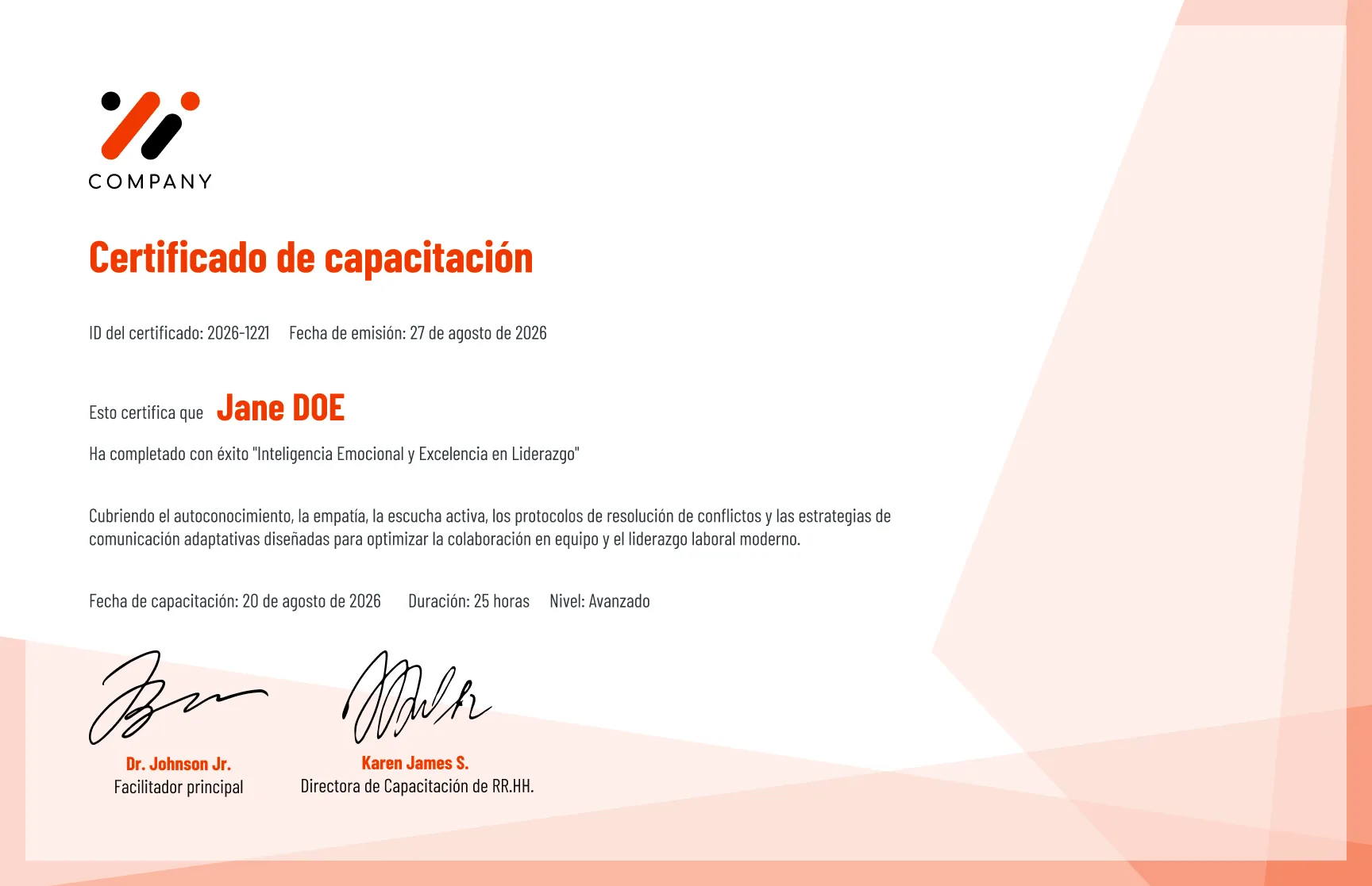 Plantilla de certificados de capacitación moderno abstracto pálido gratis, editable e imprimible
