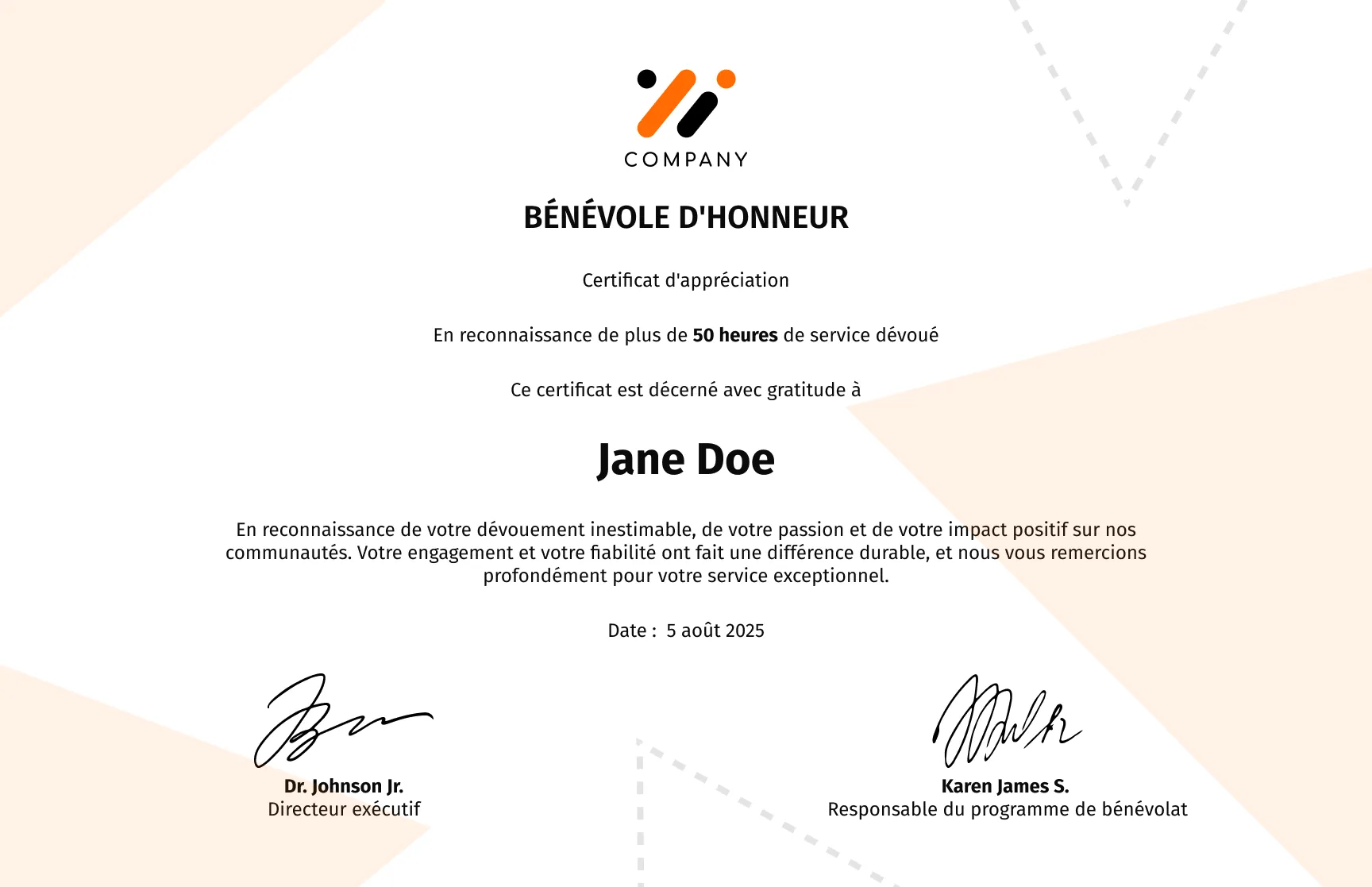 Modèle de certificat d'appréciation élégant pour membre d'honneur gratuit, modifiable et imprimable