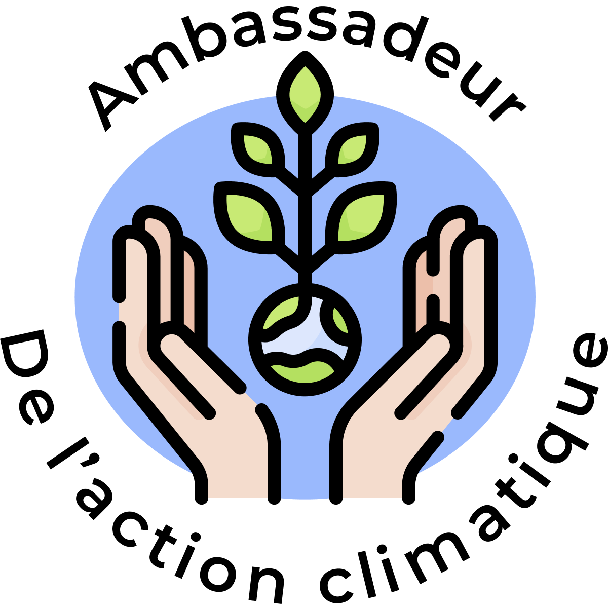 Modèle de badge écologique vert pour ambassadeur du climat gratuit, modifiable et imprimable